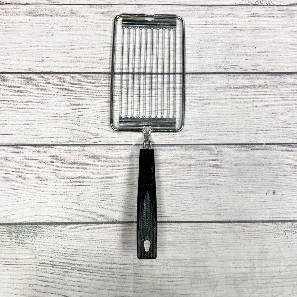 Vintage EKCO USA Utensil Tomato Slicer Serrated Stainless Steel Black Handle